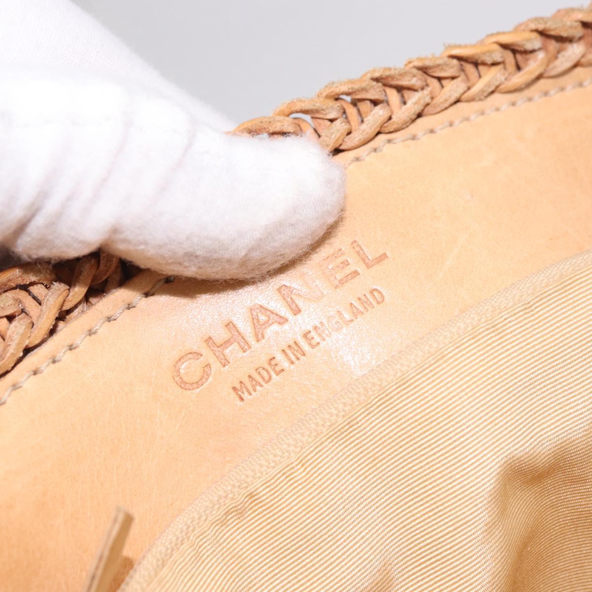 CHANEL Tote Bag Raffia Brown CC Auth bs35379A