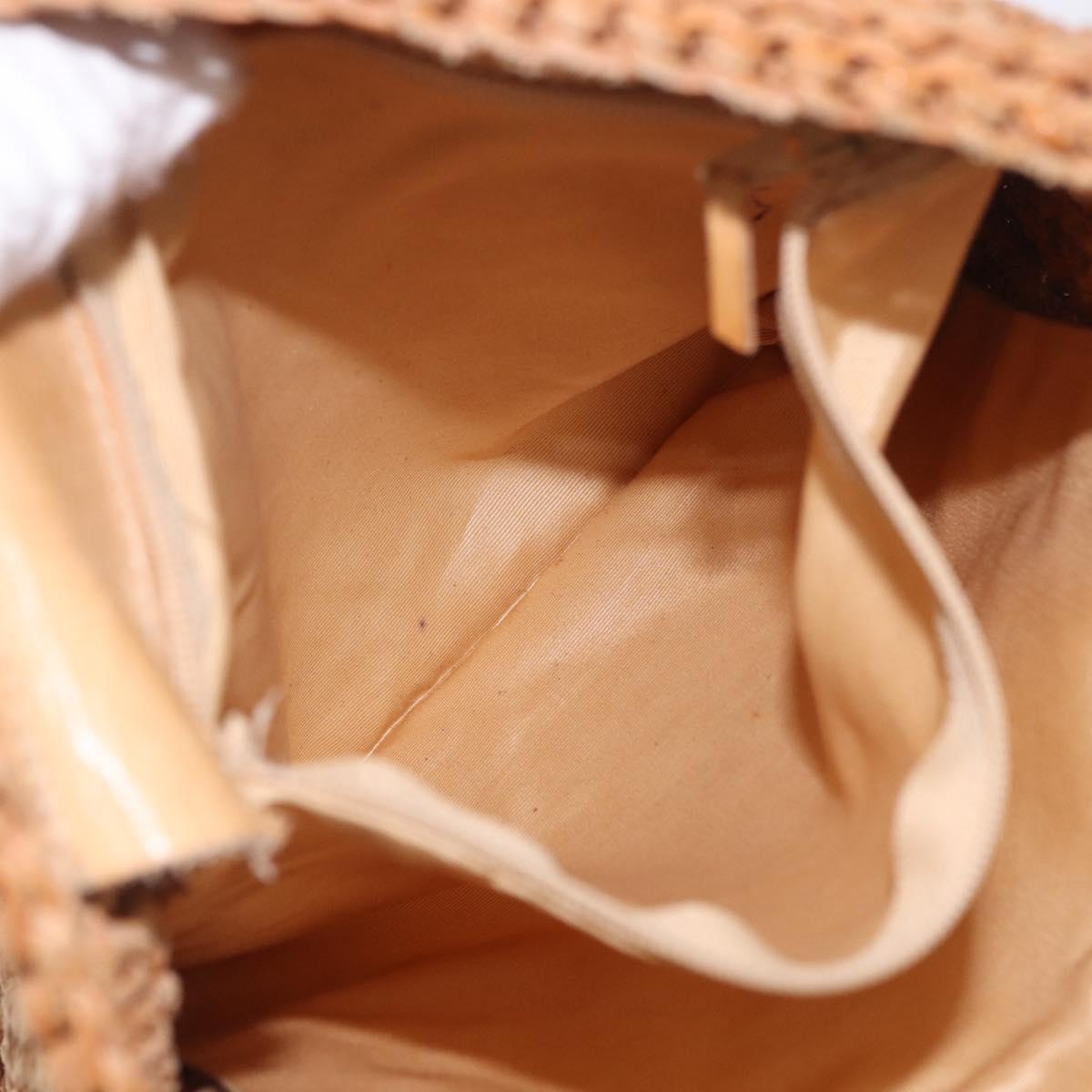 CHANEL Tote Bag Raffia Brown CC Auth bs35379A