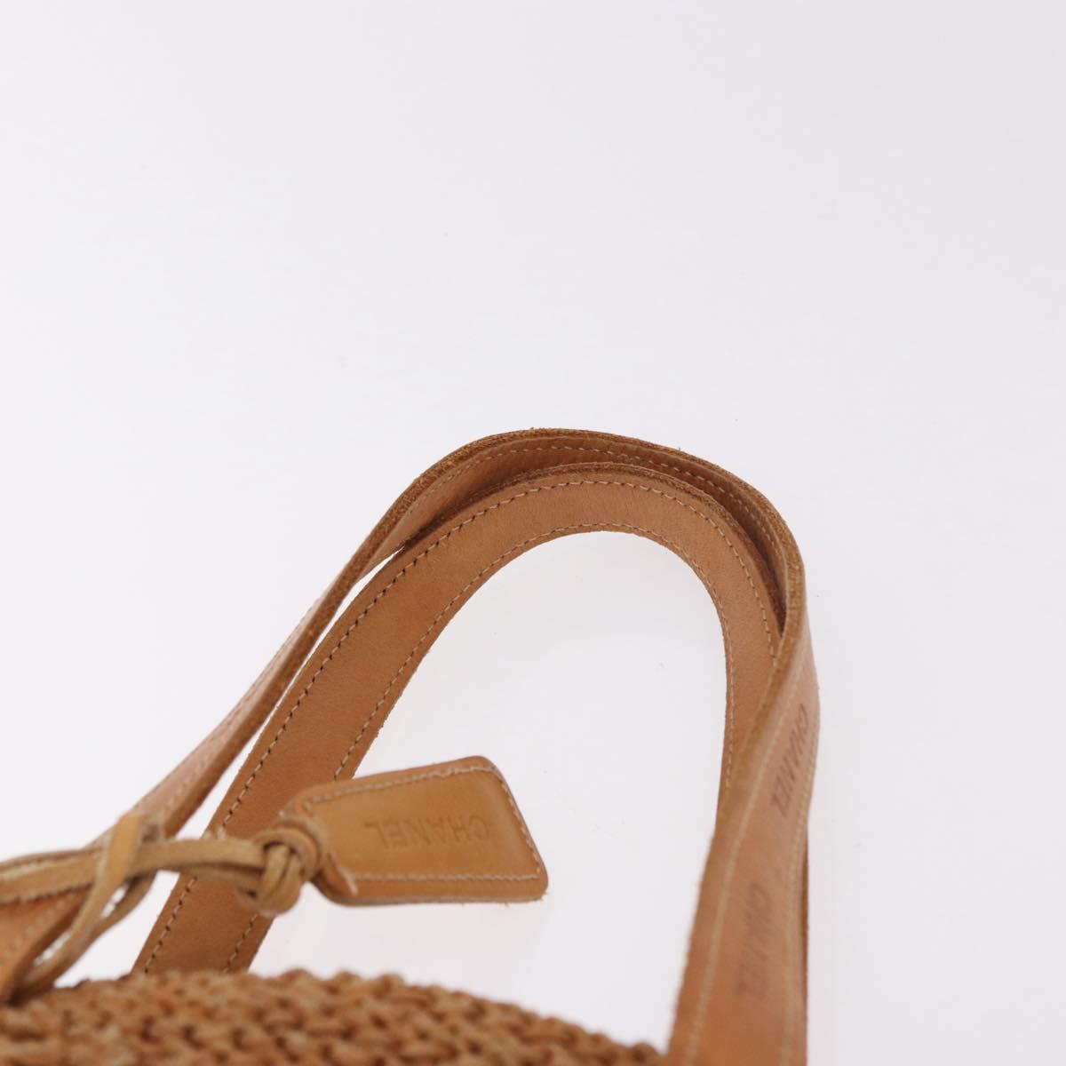 CHANEL Tote Bag Raffia Brown CC Auth bs35379A