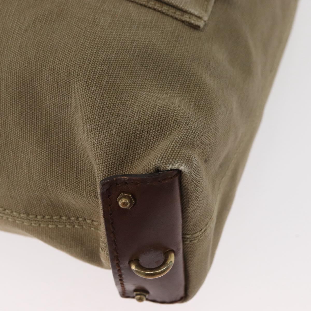 GUCCI Shoulder Bag Canvas Outlet Khaki Gold 109132 Auth bs35390