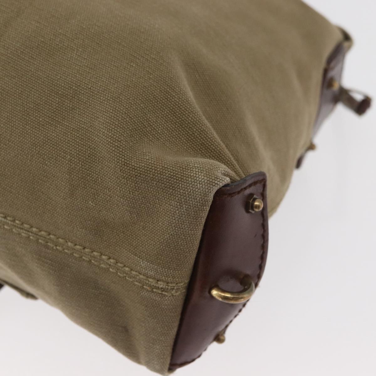 GUCCI Shoulder Bag Canvas Outlet Khaki Gold 109132 Auth bs35390