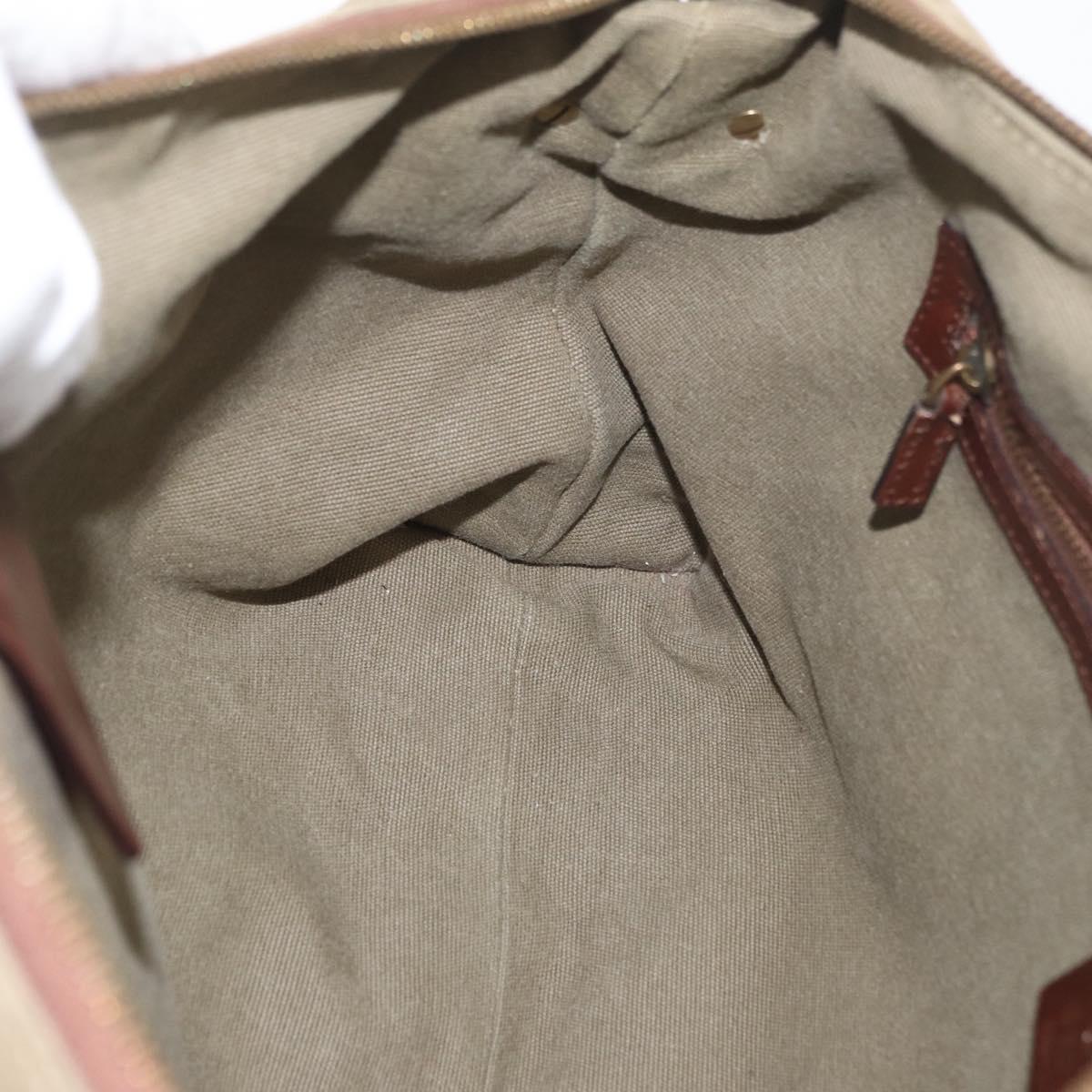 GUCCI Shoulder Bag Canvas Outlet Khaki Gold 109132 Auth bs35390
