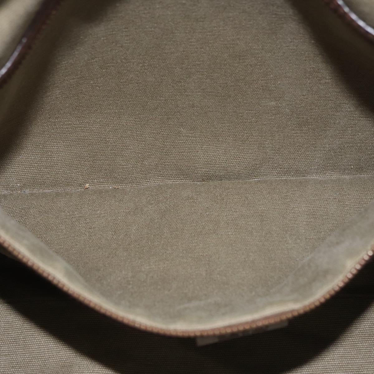 GUCCI Shoulder Bag Canvas Outlet Khaki Gold 109132 Auth bs35390