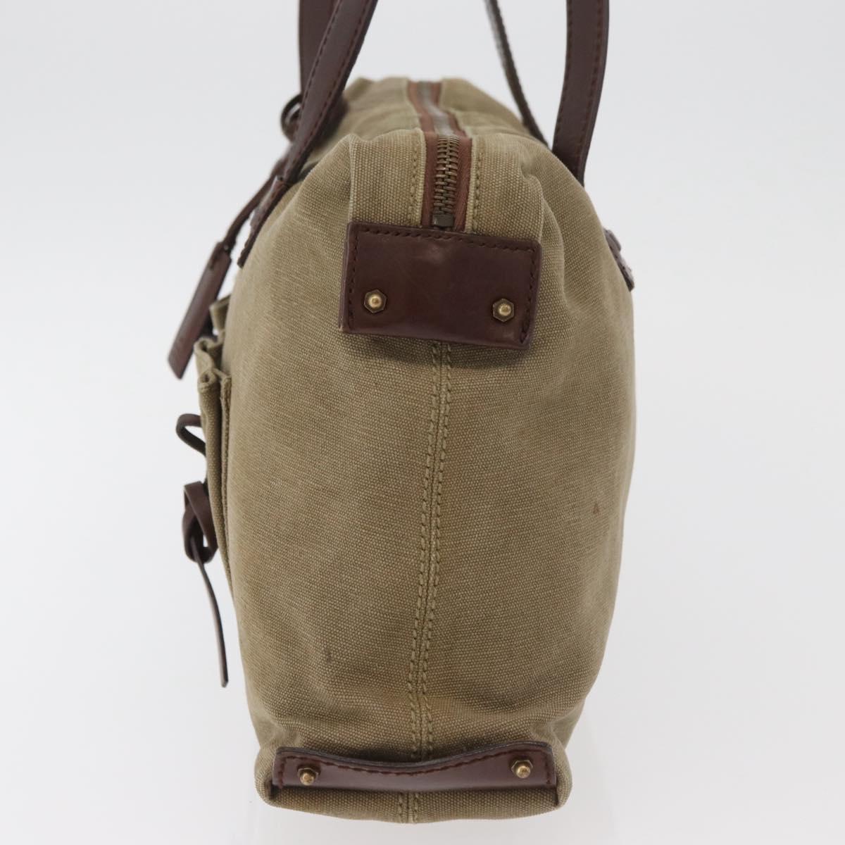 GUCCI Shoulder Bag Canvas Outlet Khaki Gold 109132 Auth bs35390