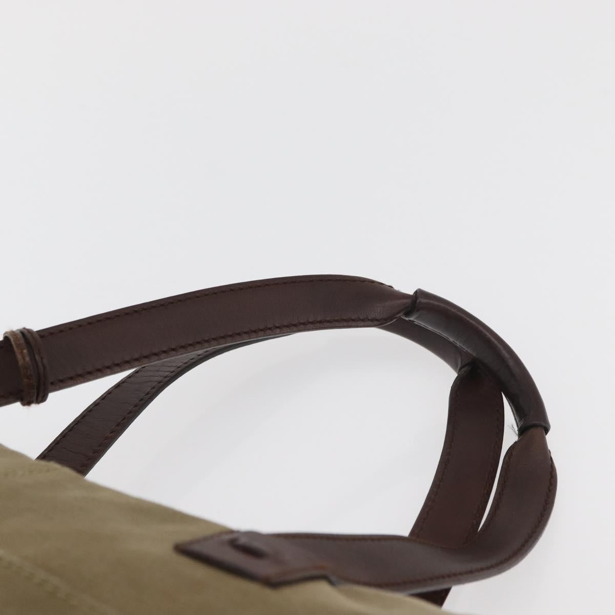 GUCCI Shoulder Bag Canvas Outlet Khaki Gold 109132 Auth bs35390