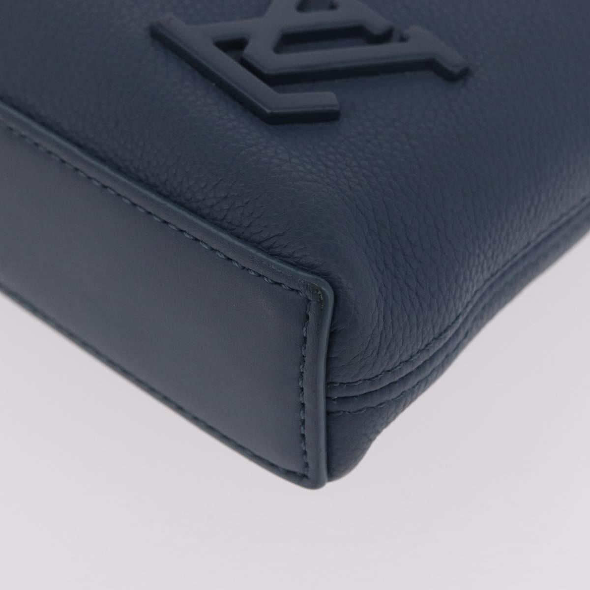 LOUIS VUITTON Takeoff Pouch Cowhide leather Blue Atlantic M82813 Auth bs35391A