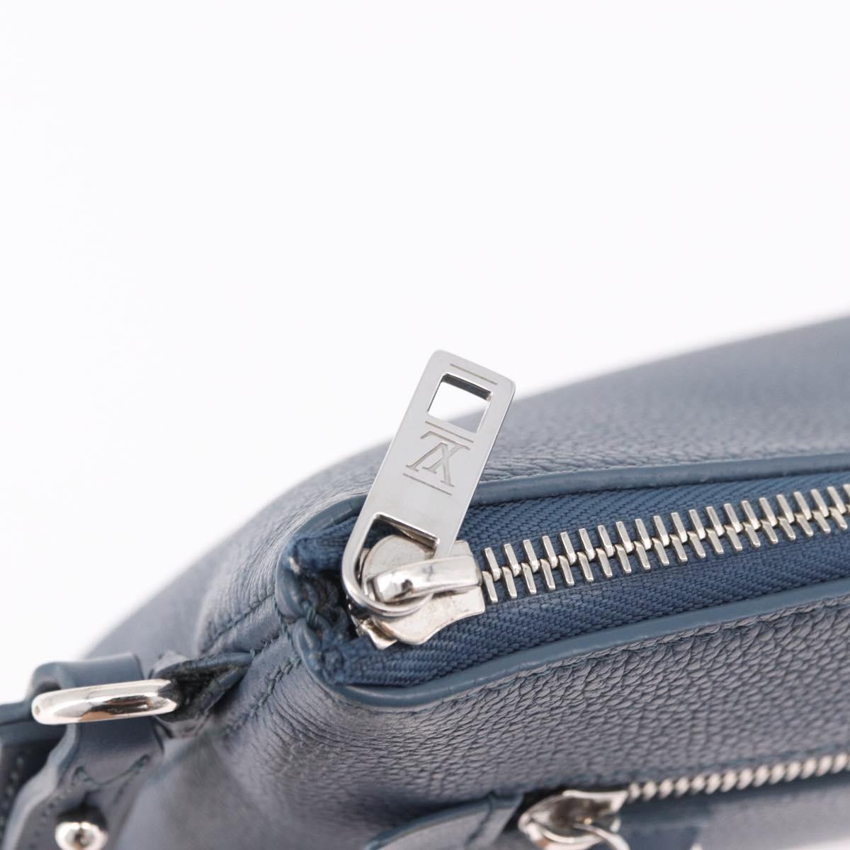LOUIS VUITTON Takeoff Pouch Cowhide leather Blue Atlantic M82813 Auth bs35391A