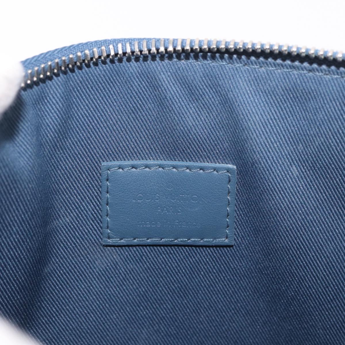 LOUIS VUITTON Takeoff Pouch Cowhide leather Blue Atlantic M82813 Auth bs35391A