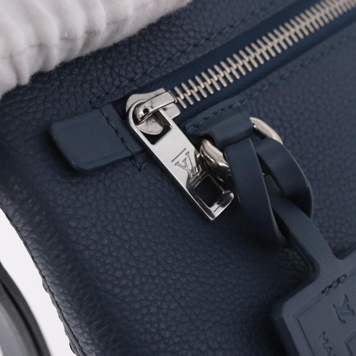 LOUIS VUITTON Takeoff Pouch Cowhide leather Blue Atlantic M82813 Auth bs35391A