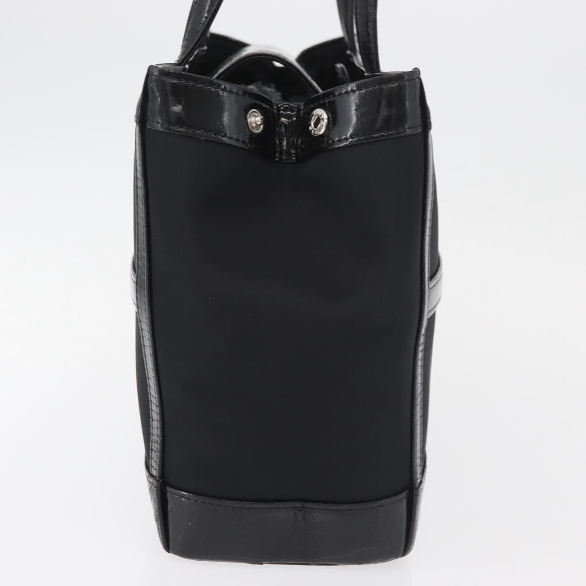 SAINT LAURENT Tote Bag Patent leather Black Silver Auth bs35398