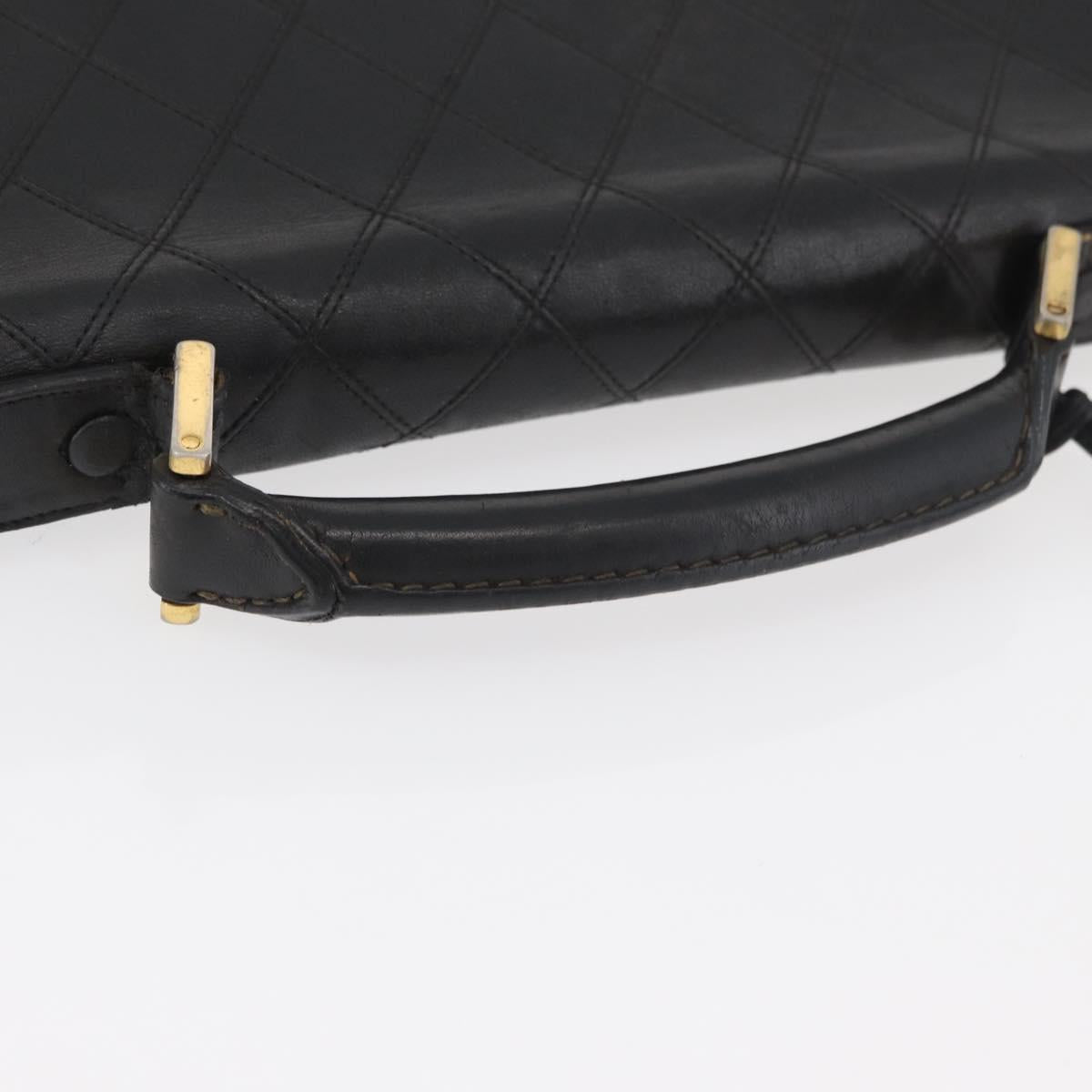 CHANEL Bicolore Business Bag Leather Black Gold CC Auth bs35400