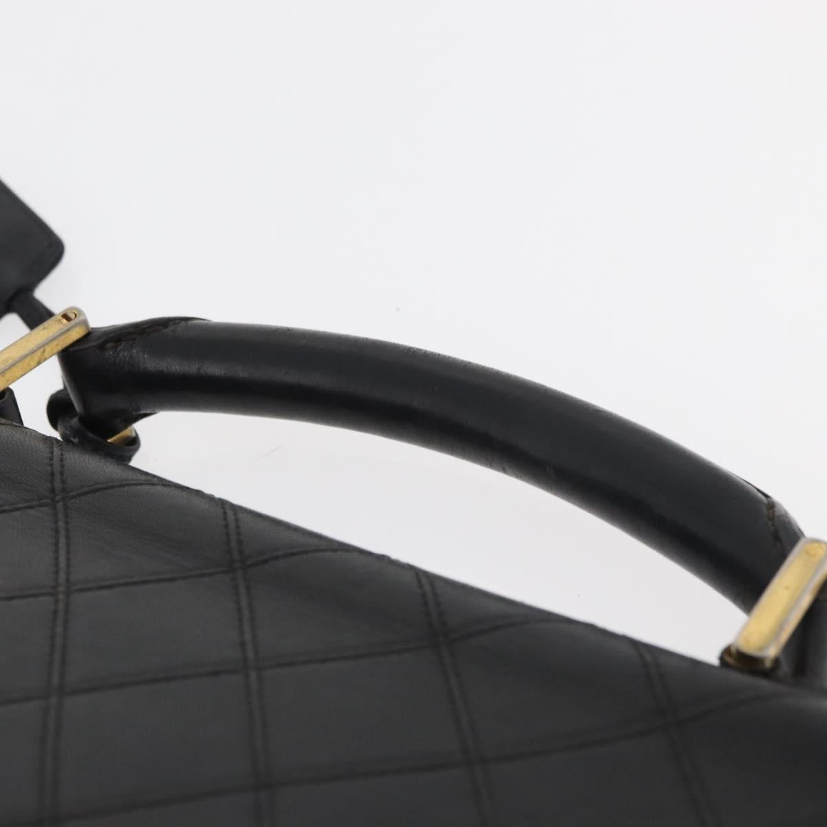 CHANEL Bicolore Business Bag Leather Black Gold CC Auth bs35400