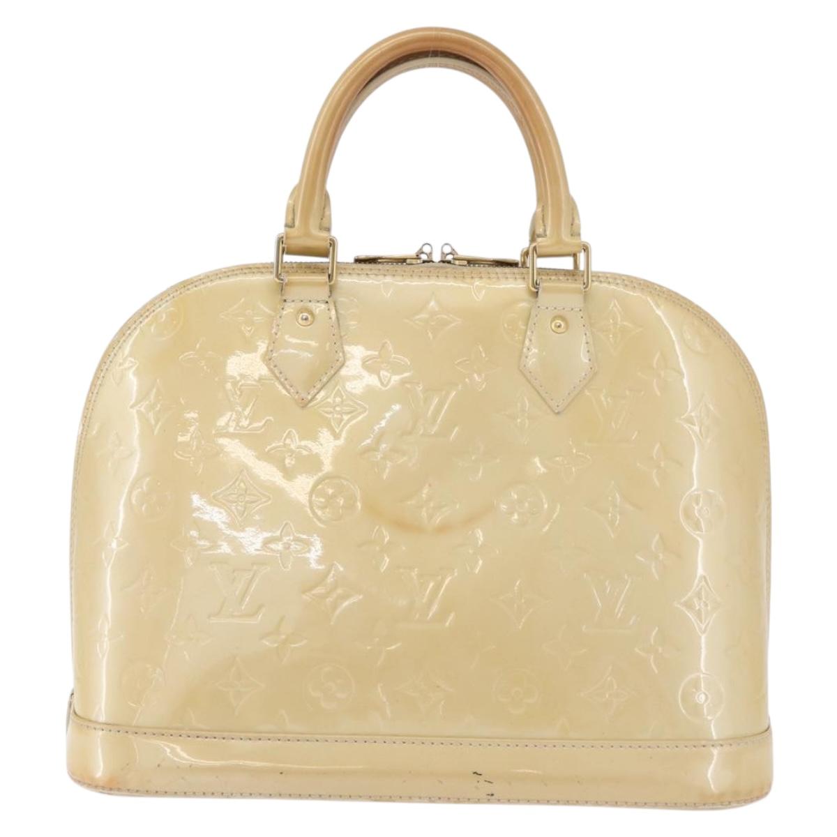 LOUIS VUITTON Monogram Vernis Alma PM Hand Bag Broncorail M91445 LV Auth bs35404