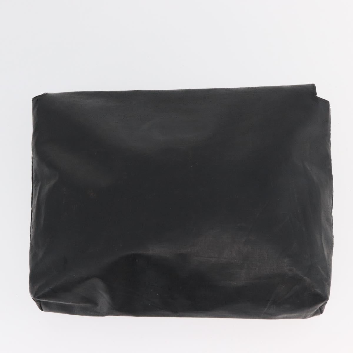CHANEL Tote Bag Coated Canvas Black Silver CC Auth bs35410