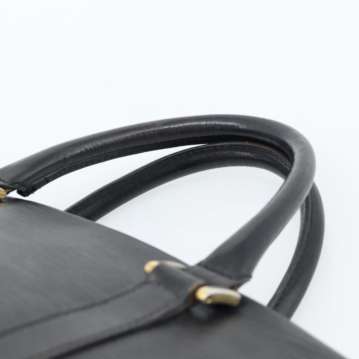 FENDI Hand Bag Leather Black Gold Auth bs35415