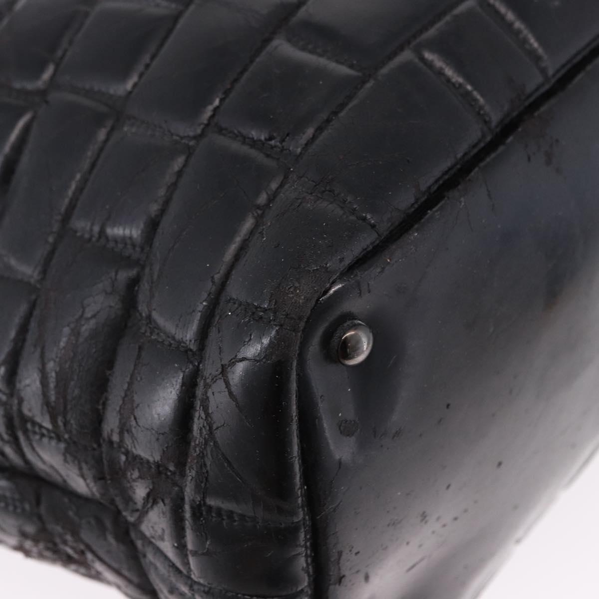 CHANEL Tote Bag Patent Leather Black CC Auth bs35420