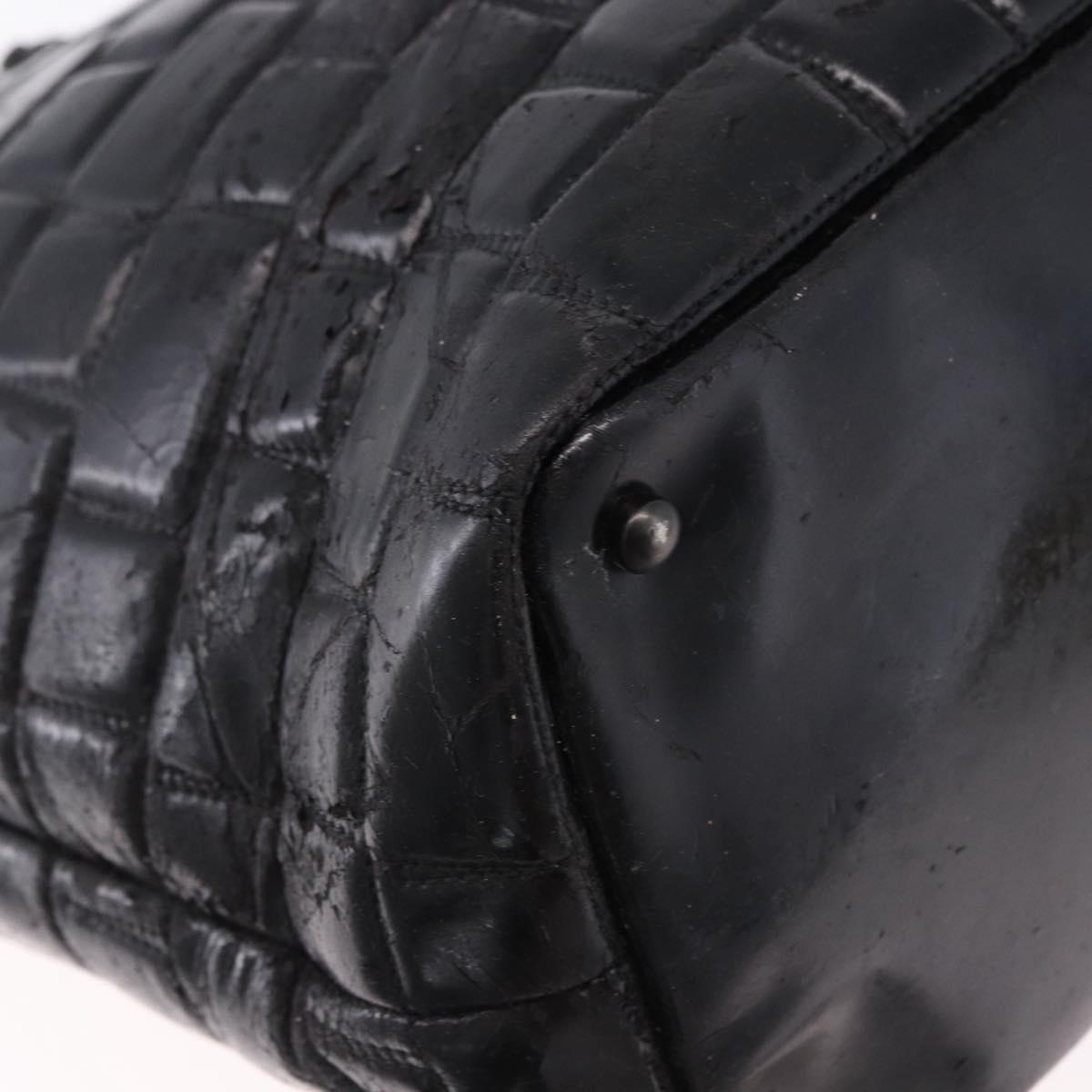 CHANEL Tote Bag Patent Leather Black CC Auth bs35420