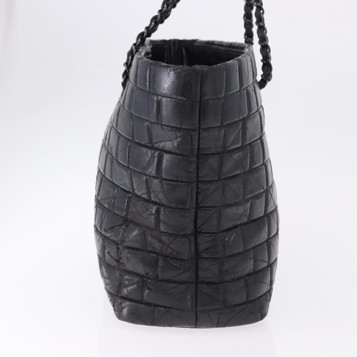 CHANEL Tote Bag Patent Leather Black CC Auth bs35420