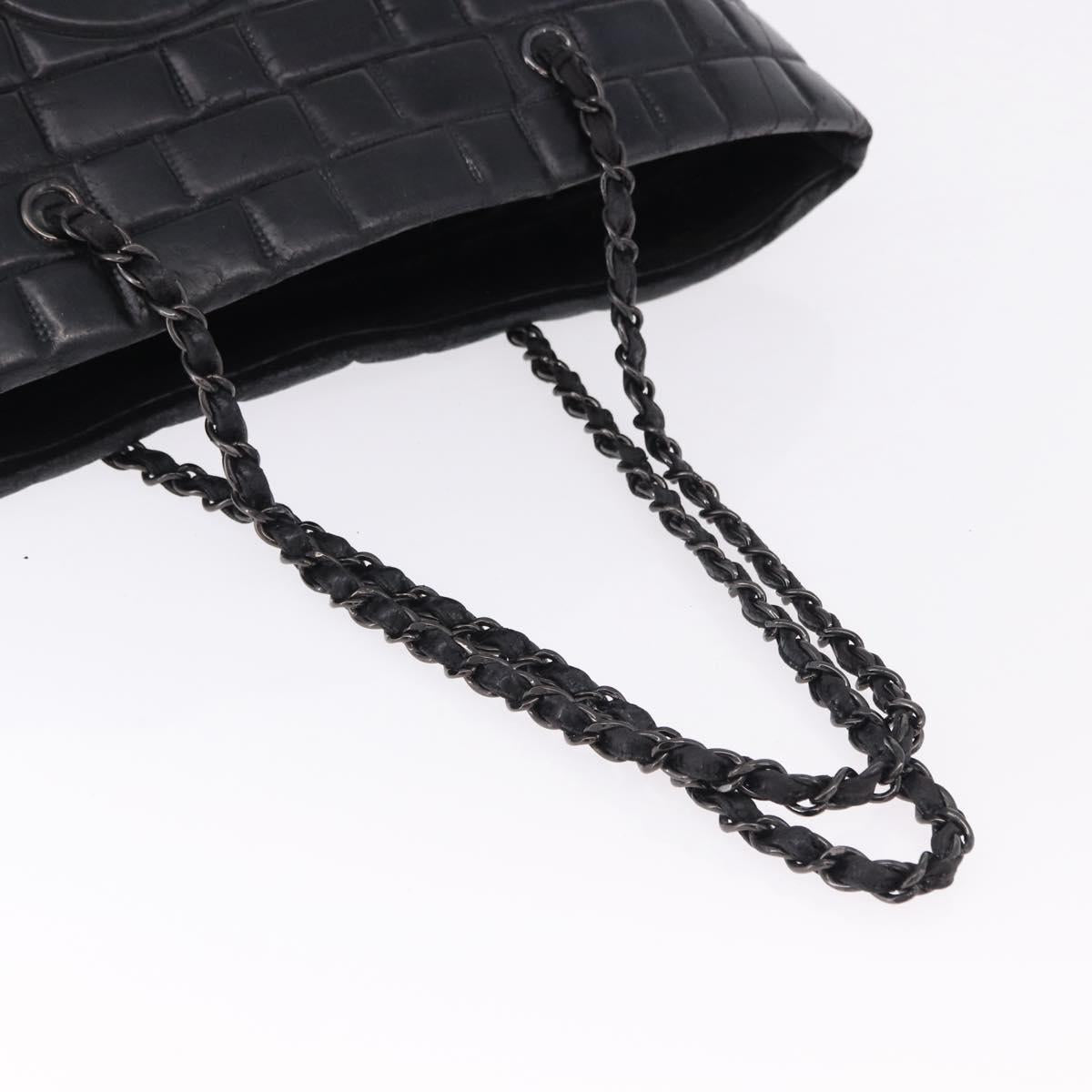 CHANEL Tote Bag Patent Leather Black CC Auth bs35420