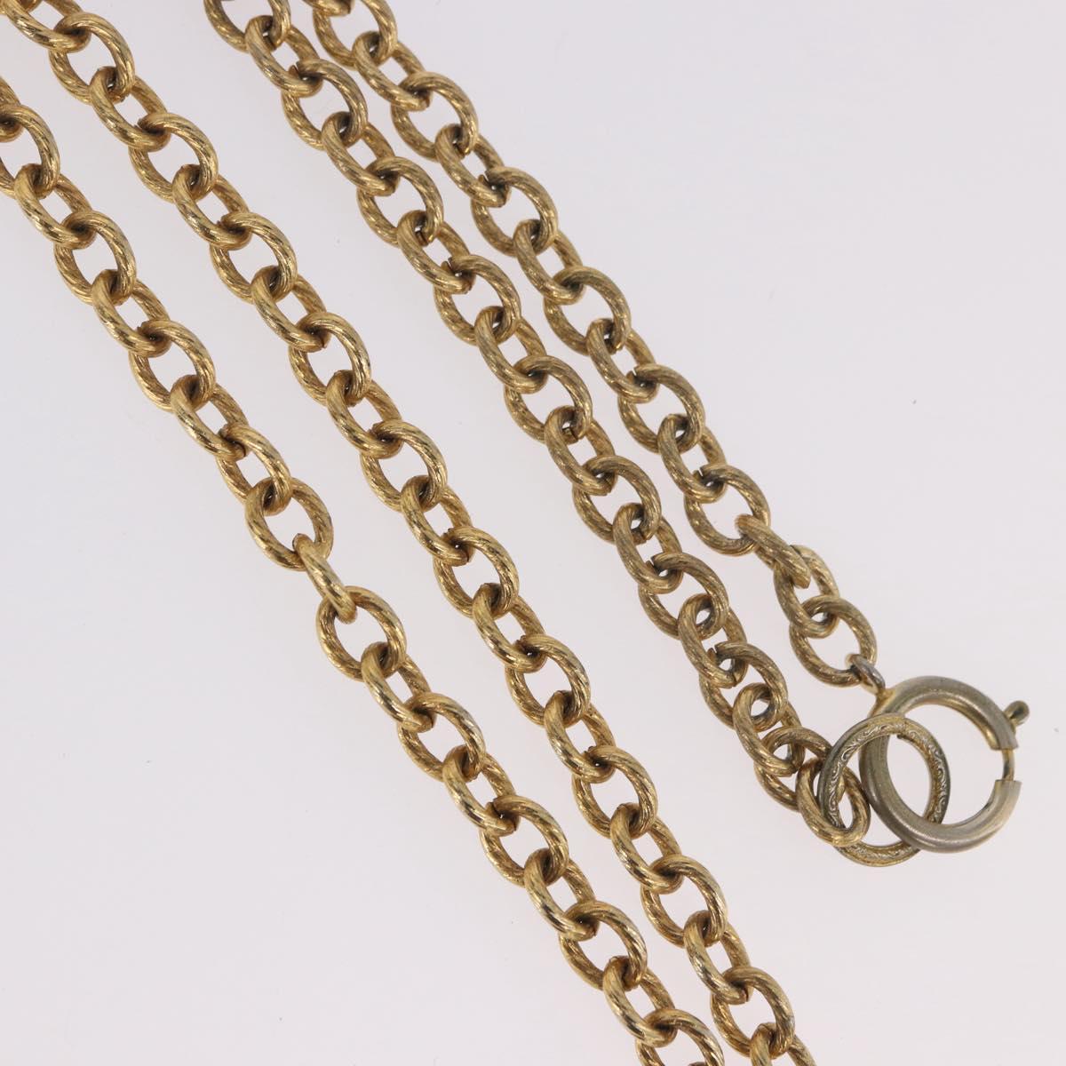 CHANEL Necklace Metal Gold Tone CC Auth bs35422A