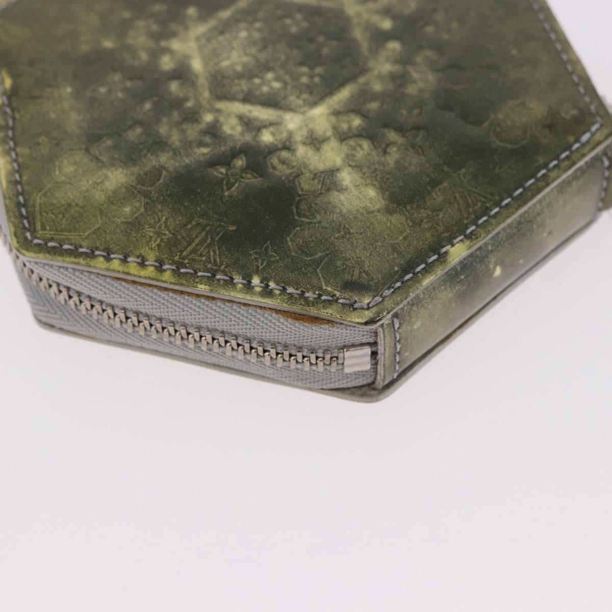 LOUIS VUITTON Vernis Porte Monnaie Flocon Purse Silver M58218 Auth bs35424