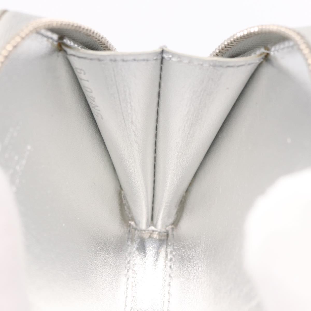 LOUIS VUITTON Vernis Porte Monnaie Flocon Purse Silver M58218 Auth bs35424