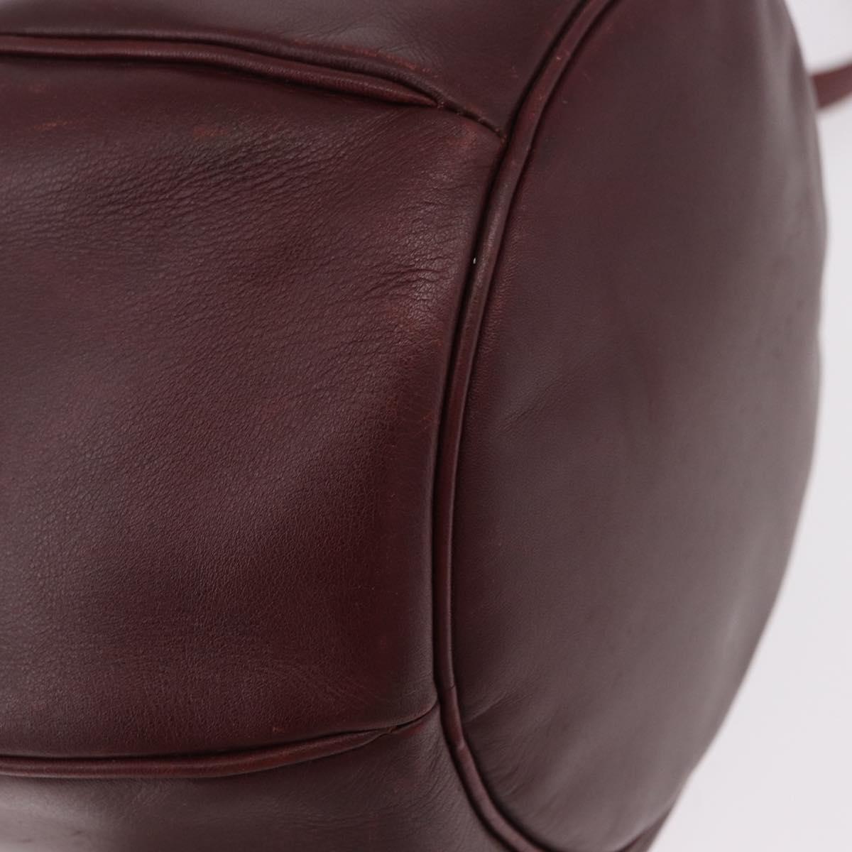 CELINE Must Line Purse Shoulder Bag Leather Bordeaux Gold Auth bs35428