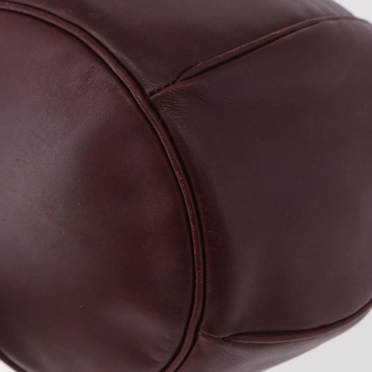 CELINE Must Line Purse Shoulder Bag Leather Bordeaux Gold Auth bs35428
