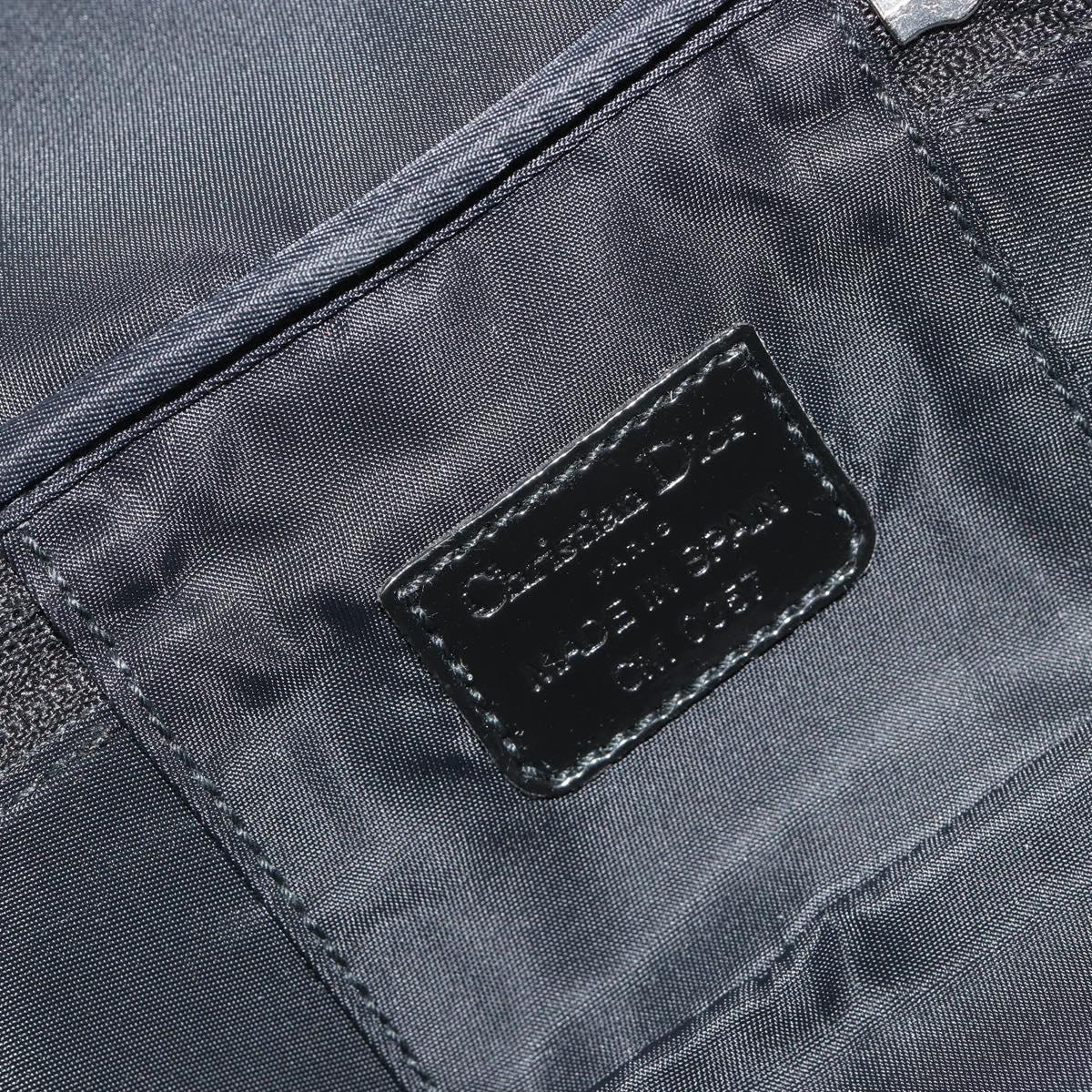 Christian Dior Trotter Canvas Vanity Pouch Black Silver Auth bs35433