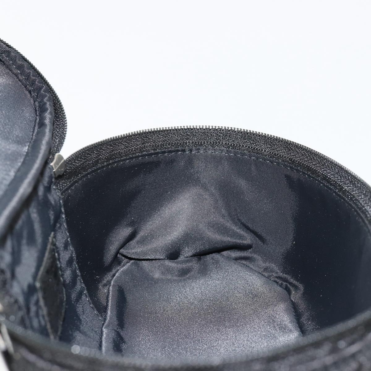 Christian Dior Trotter Canvas Vanity Pouch Black Silver Auth bs35433
