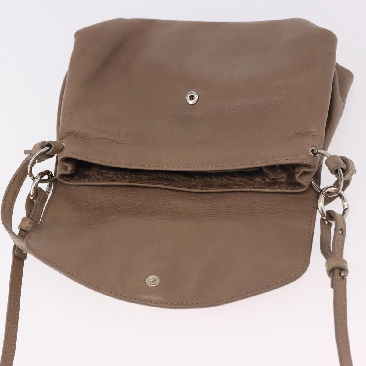 Chloe Lily Shoulder Bag Leather 2way Brown Gold Auth bs35434