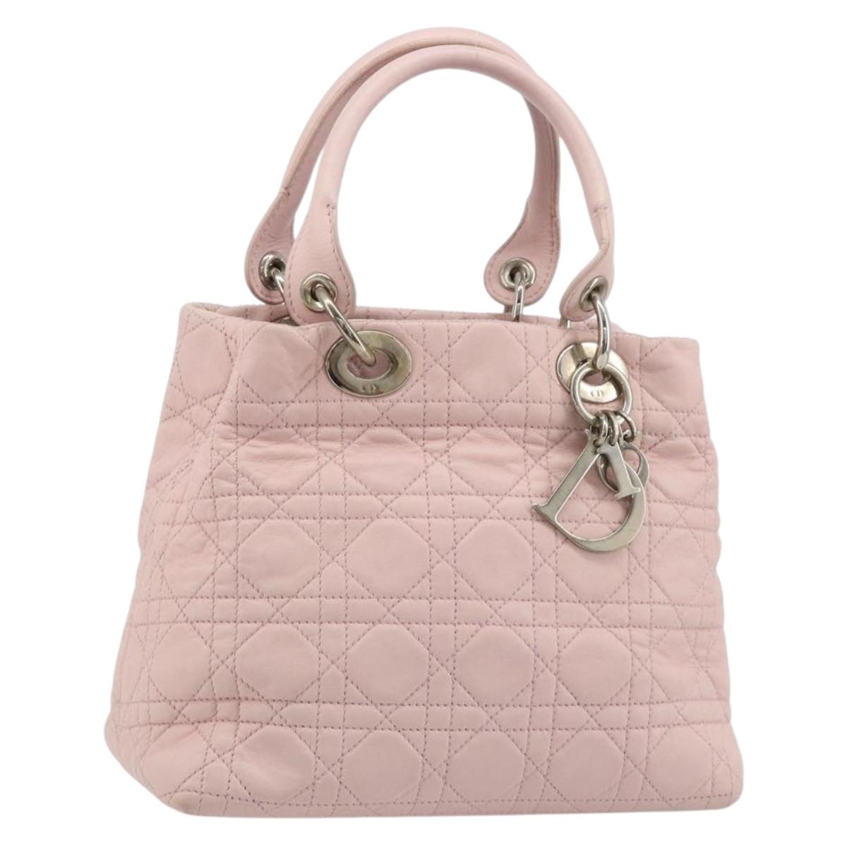 Christian Dior Canage Hand Bag 2way Pink Silver Auth bs35435A