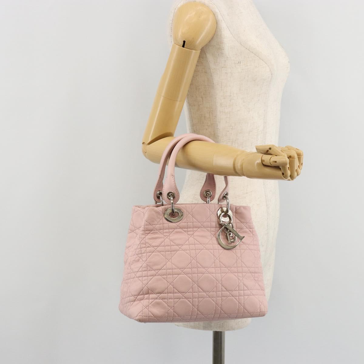Christian Dior Canage Hand Bag 2way Pink Silver Auth bs35435A