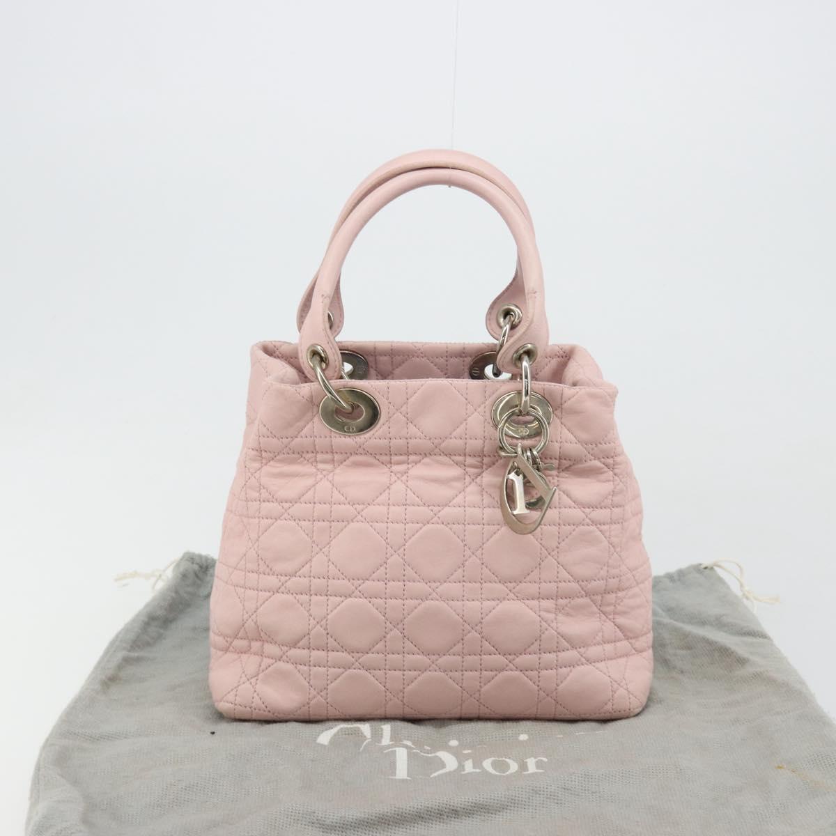 Christian Dior Canage Hand Bag 2way Pink Silver Auth bs35435A