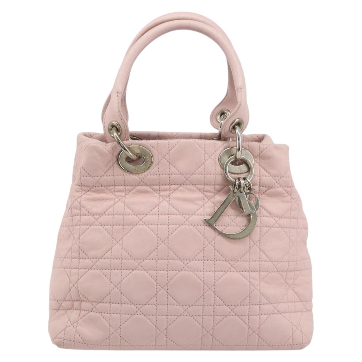 Christian Dior Canage Hand Bag 2way Pink Silver Auth bs35435A