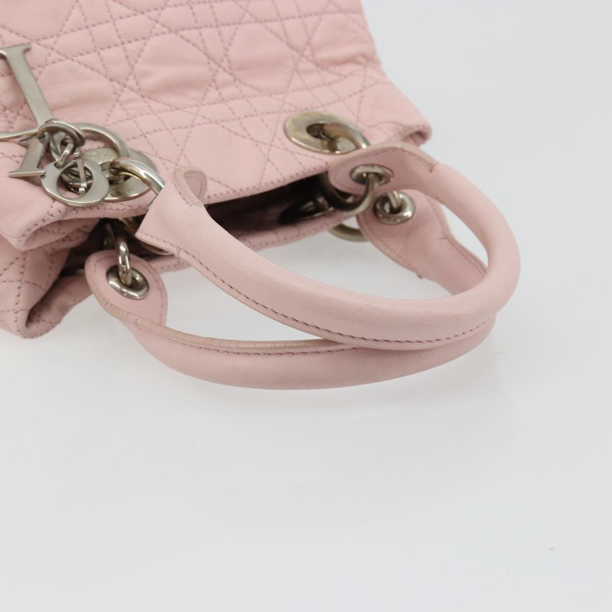 Christian Dior Canage Hand Bag 2way Pink Silver Auth bs35435A
