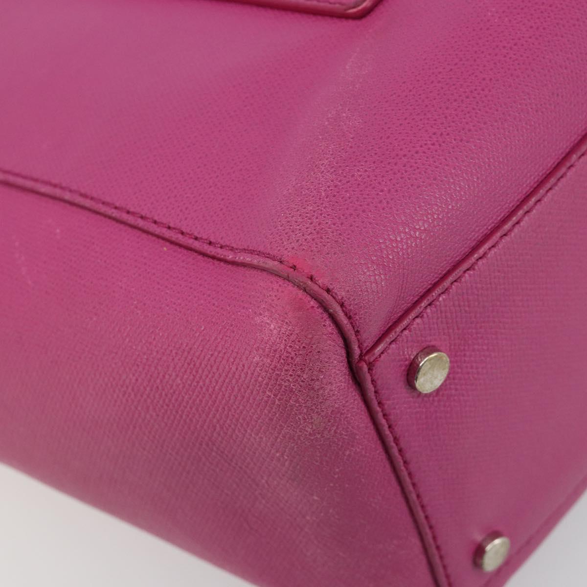 TIFFANY&Co. Tote Bag Leather Pink Silver Auth bs35436