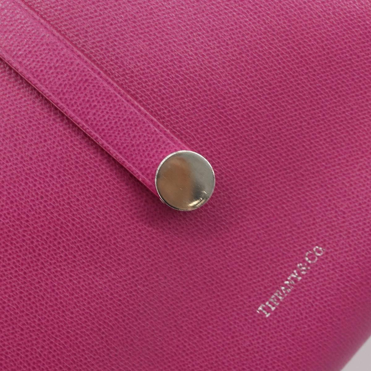 TIFFANY&Co. Tote Bag Leather Pink Silver Auth bs35436