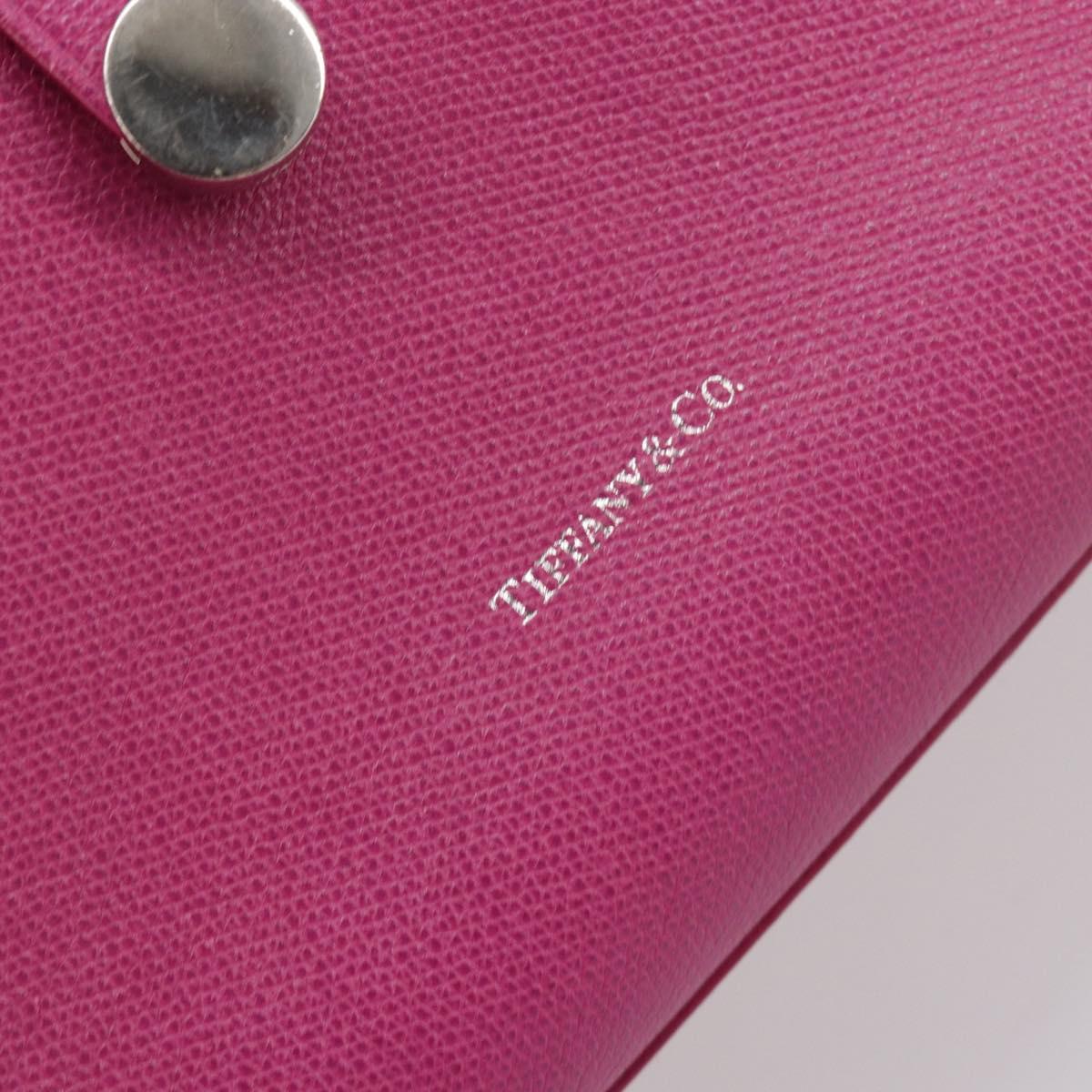 TIFFANY&Co. Tote Bag Leather Pink Silver Auth bs35436