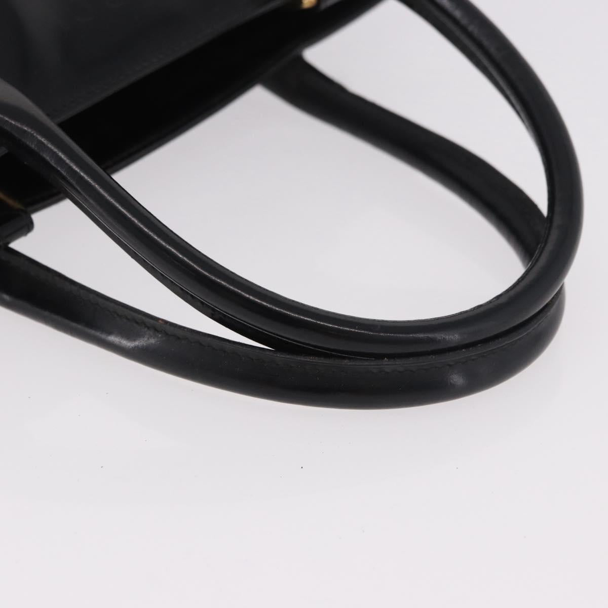GUCCI Tote Bag Patent Leather Black Gold 000 1118 0503 Auth bs35437