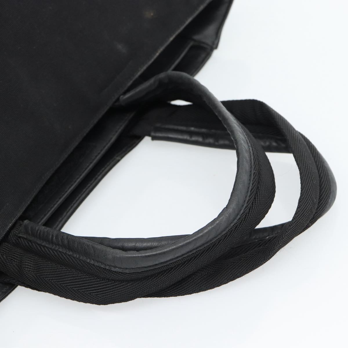PRADA Hand Bag Canvas Black Silver Auth bs35438