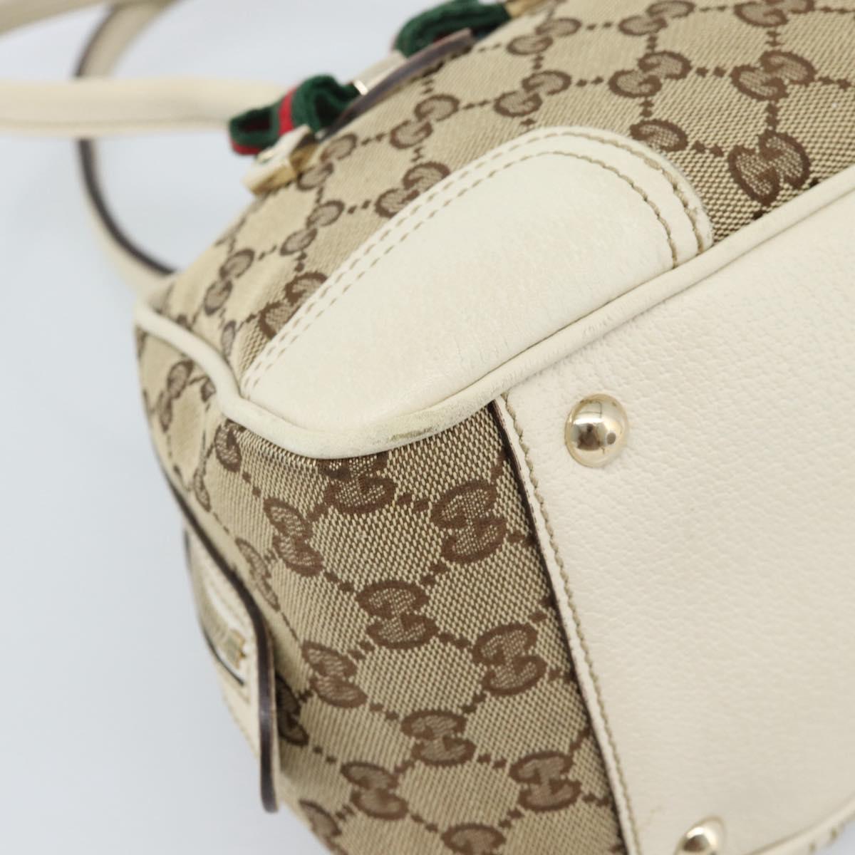 GUCCI GG Canvas princi Hand Bag Beige Gold 161720 Auth bs35443