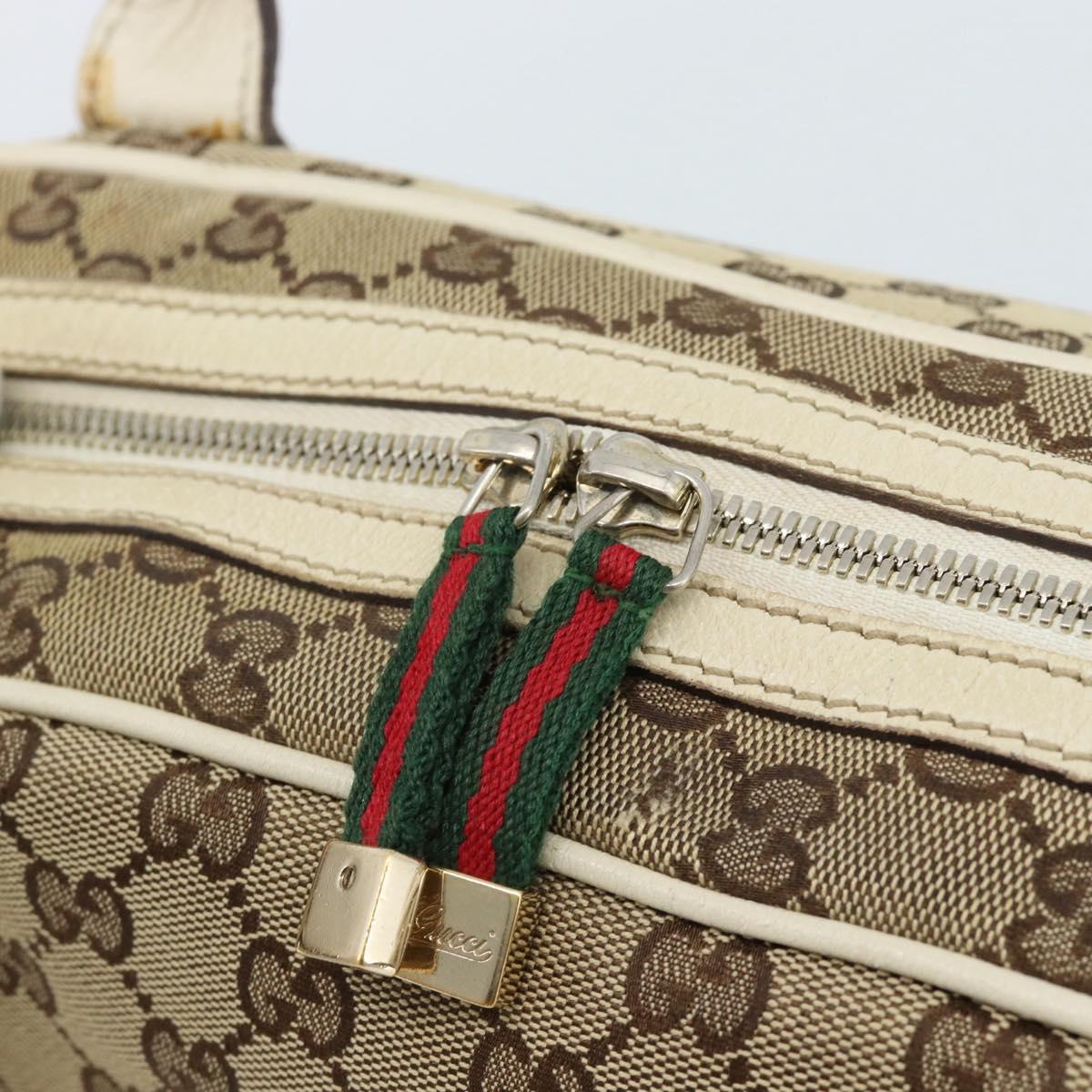 GUCCI GG Canvas princi Hand Bag Beige Gold 161720 Auth bs35443