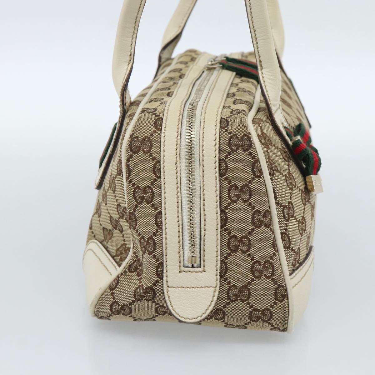 GUCCI GG Canvas princi Hand Bag Beige Gold 161720 Auth bs35443