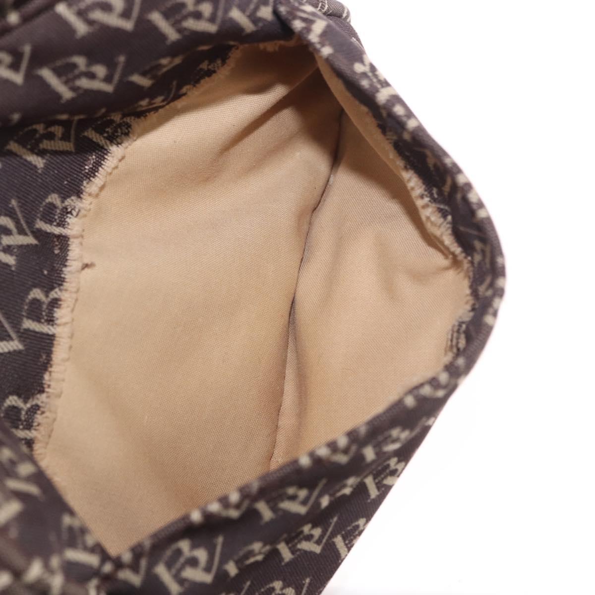 BOTTEGA VENETA Waist Bag Canvas Brown Silver Auth bs35444