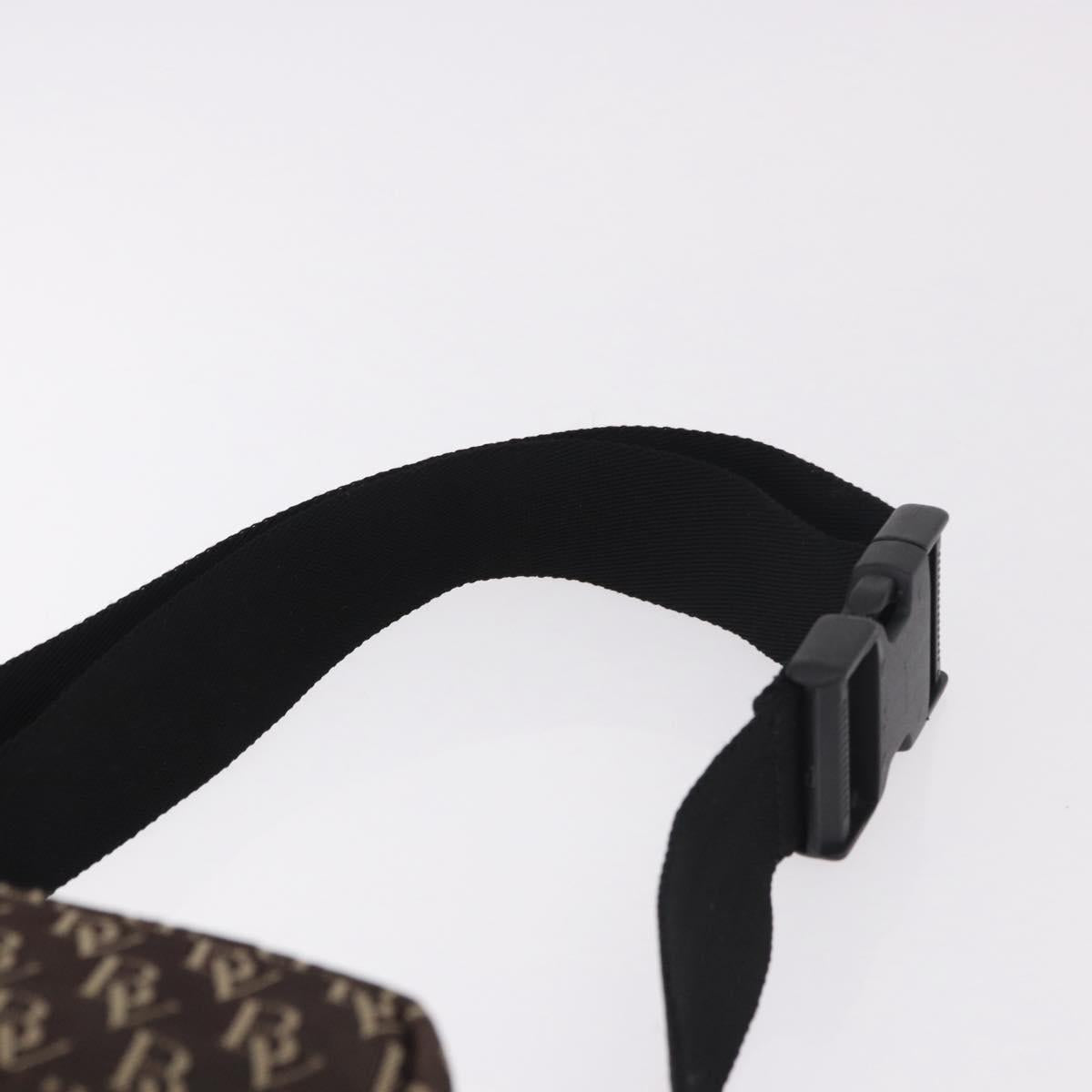 BOTTEGA VENETA Waist Bag Canvas Brown Silver Auth bs35444