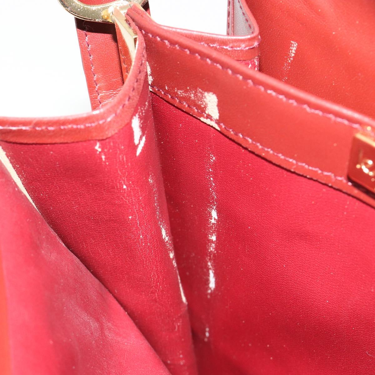 CARTIER Must Line Shoulder Bag Leather Bordeaux Gold Auth bs35445