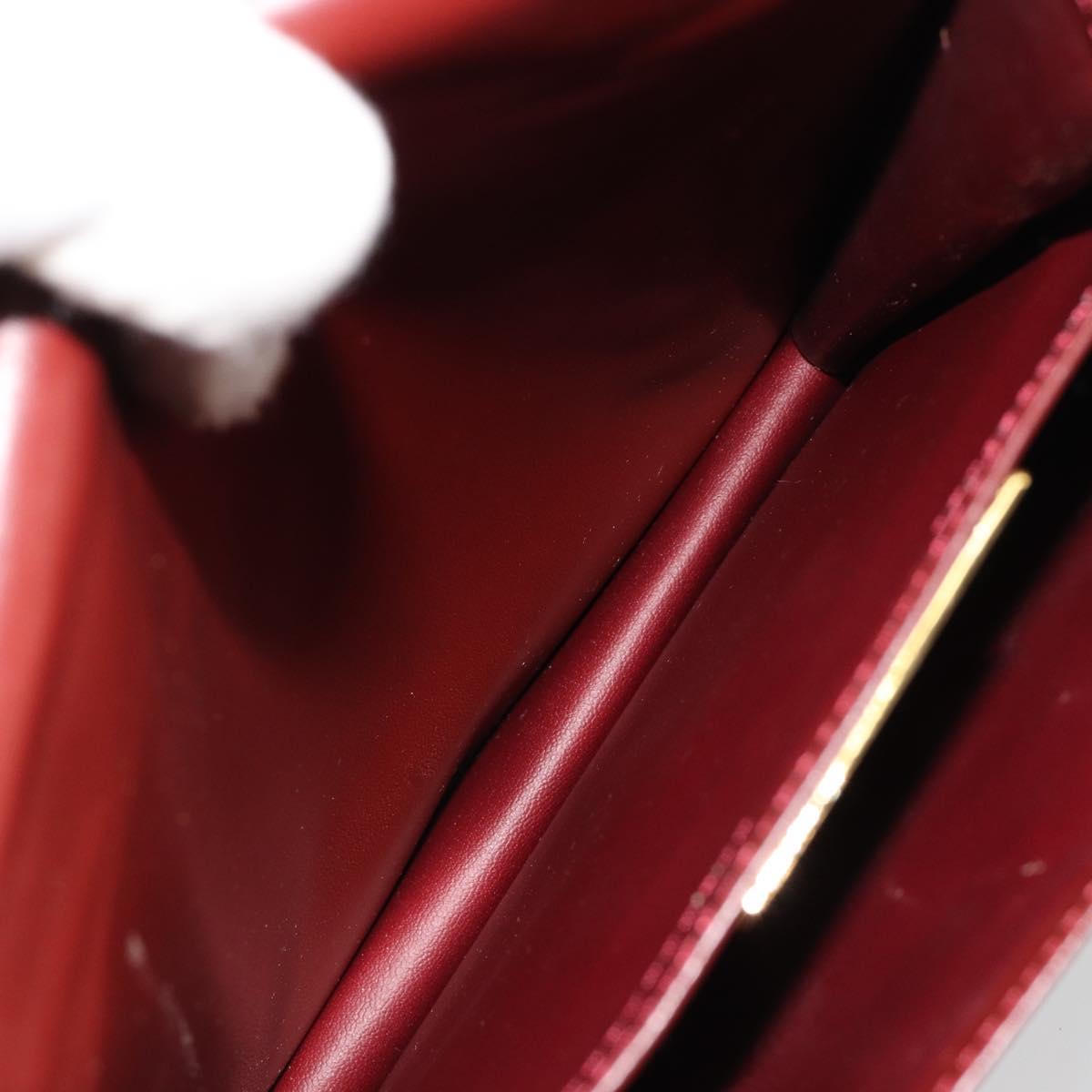 CARTIER Must Line Shoulder Bag Leather Bordeaux Gold Auth bs35445