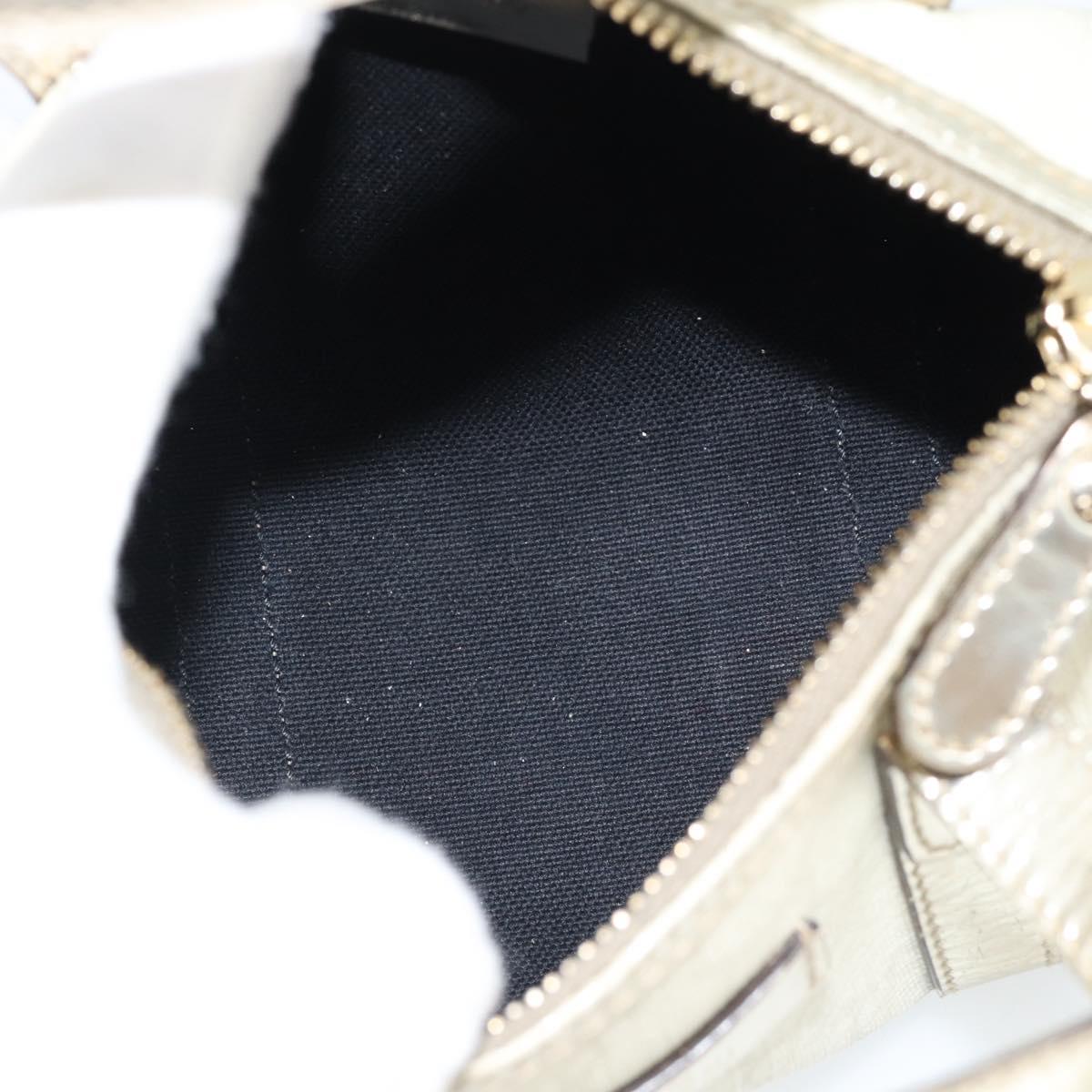 GUCCI GG Supreme Mini Hand Bag PVC White Gold 190400 Auth bs35446