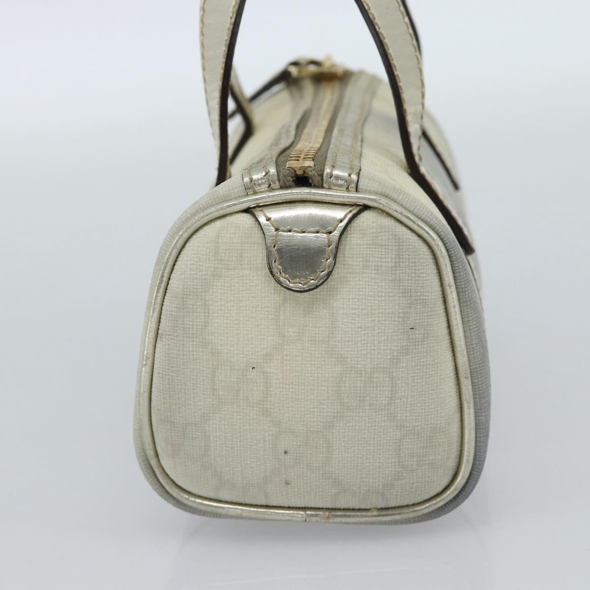 GUCCI GG Supreme Mini Hand Bag PVC White Gold 190400 Auth bs35446